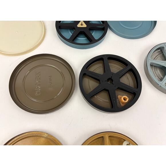 VTG Lot of 5 Round Film Reel Case 8mm Compco Super 8 Empty - Picture 8 of 10